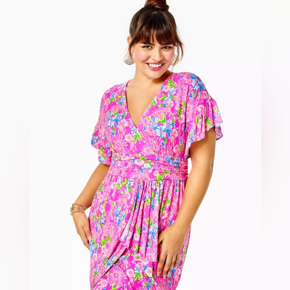 Lilly Pulitzer Anchorage Straight Fit Midi Dress - Amethyst Moms The Word Size S - Picture 7 of 9